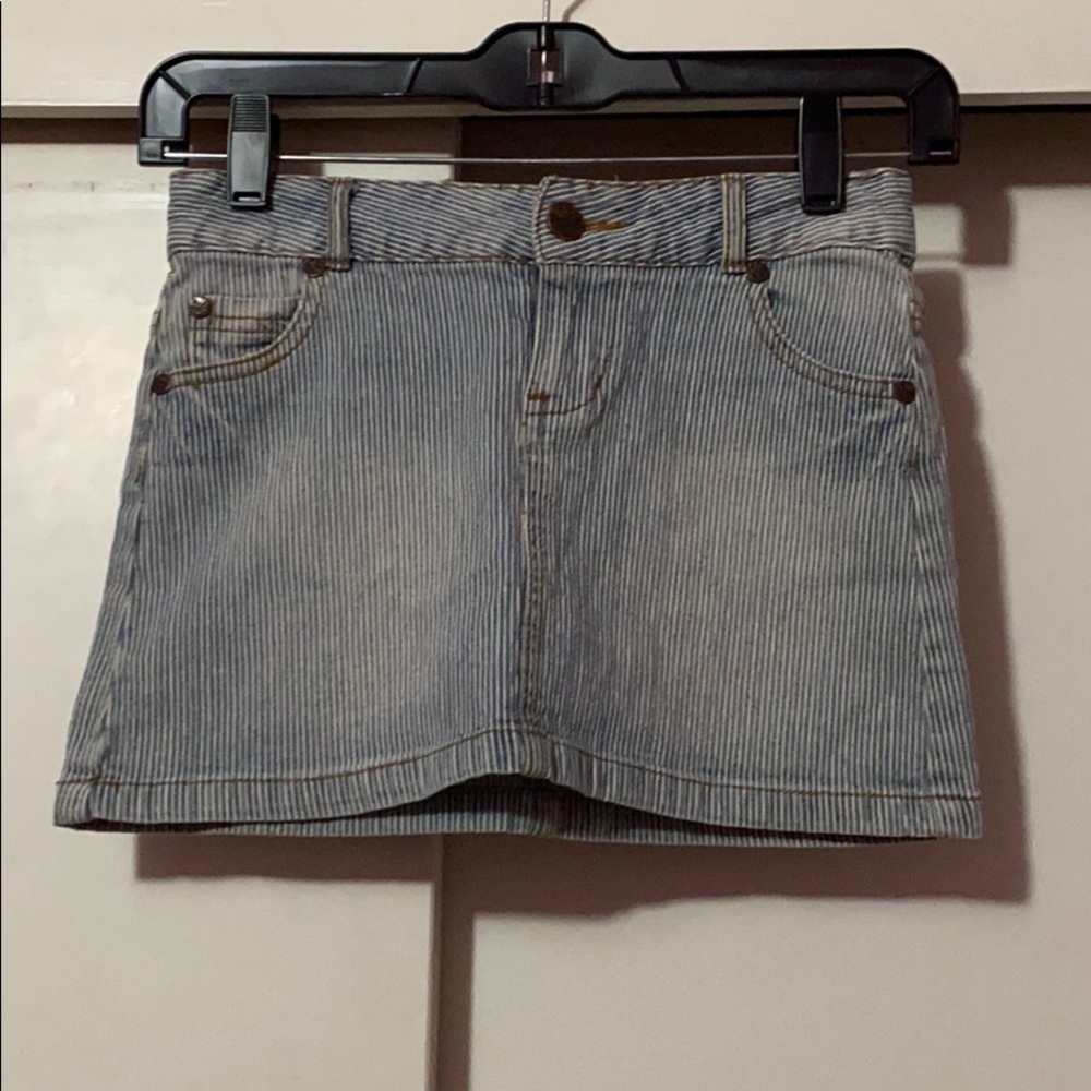 Light blue striped kids skirt